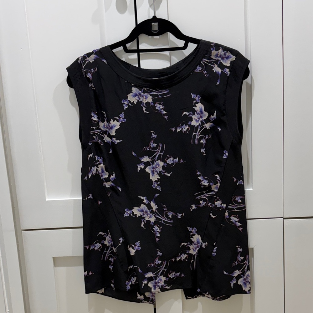 Rebecca Taylor Black Floral Blouse